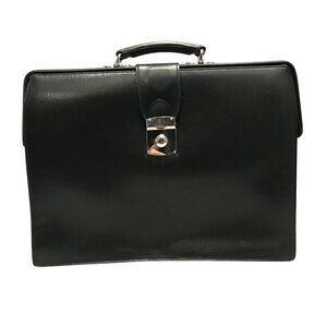Elegant Black Leather Italian Briefcase Professional Business Luxury Bag